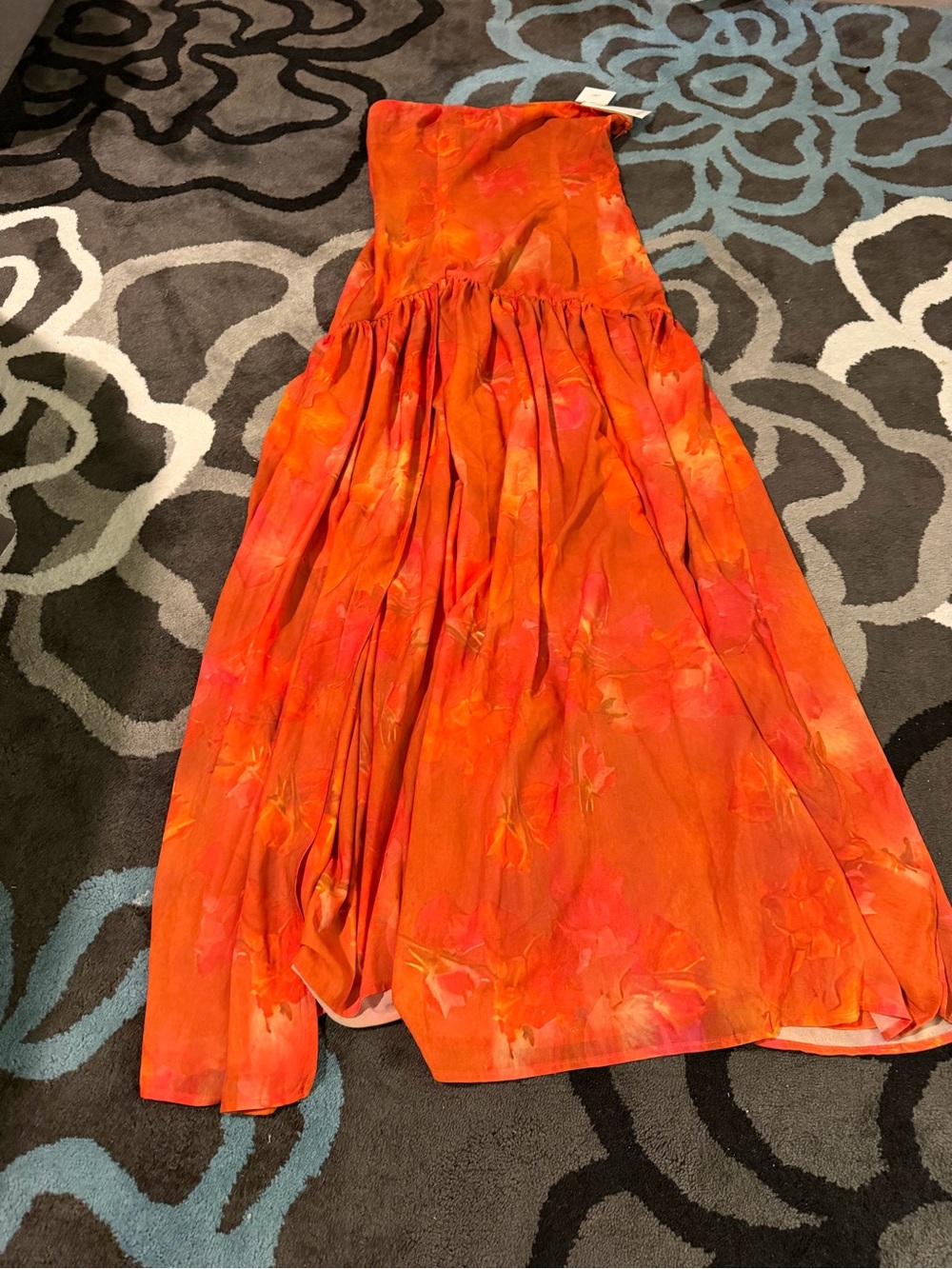 Peppermayo Eden Strapless Maxi Dress in Amber Orange Six 6 - Picture 9 of 12